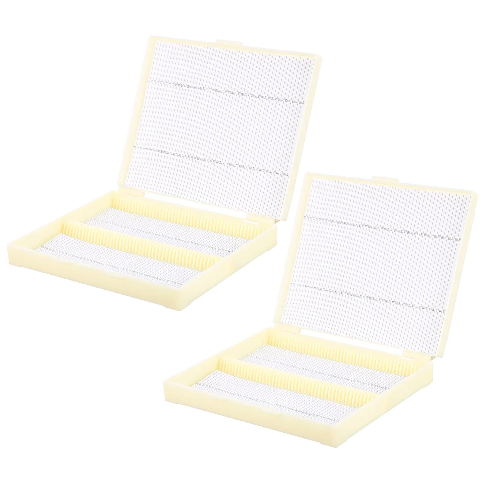 Contenitori portaoggetti in plastica ABS stabile per microscopio, con più scomparti, per porta-objektive da laboratorio, 2 pezzi
