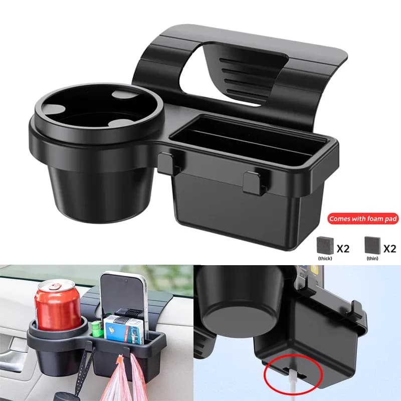 Nuova scatola organizer per auto con portabicchieri portabevande porta laterale multifunzionale finestra slot per telefono rack di stoccaggio sospeso per veicolo