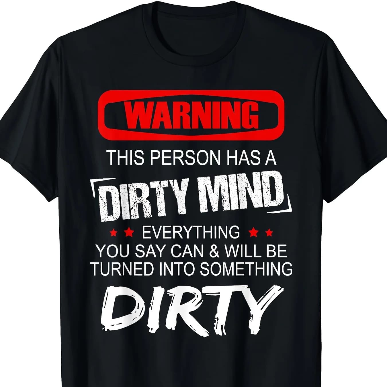 T-shirt da uomo a maniche corte di avvertimento - 180 g