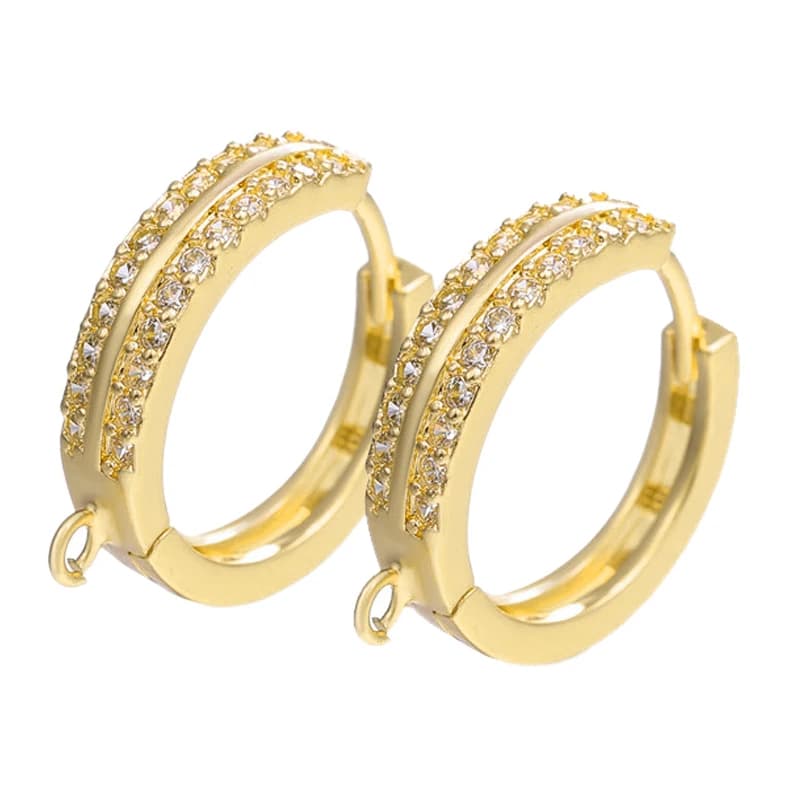 Juya 2 4Pcs/Lot DIY 18K Gold Plated Basic Earwire Fixtures Fasteners Schvenzy Handmade Luxury Earring Hooks Making Accessories