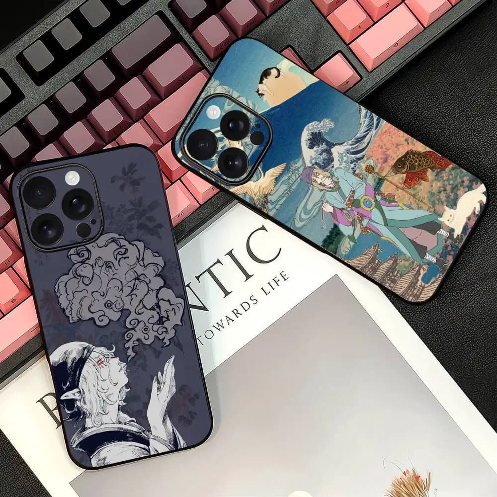 Ukiyoe Mononoke Kusuriuri Custodia per telefono per IPhone 16 15 14 13 12 11 PRO MAX PLUS Mini TPU Custodia morbida per la pelle