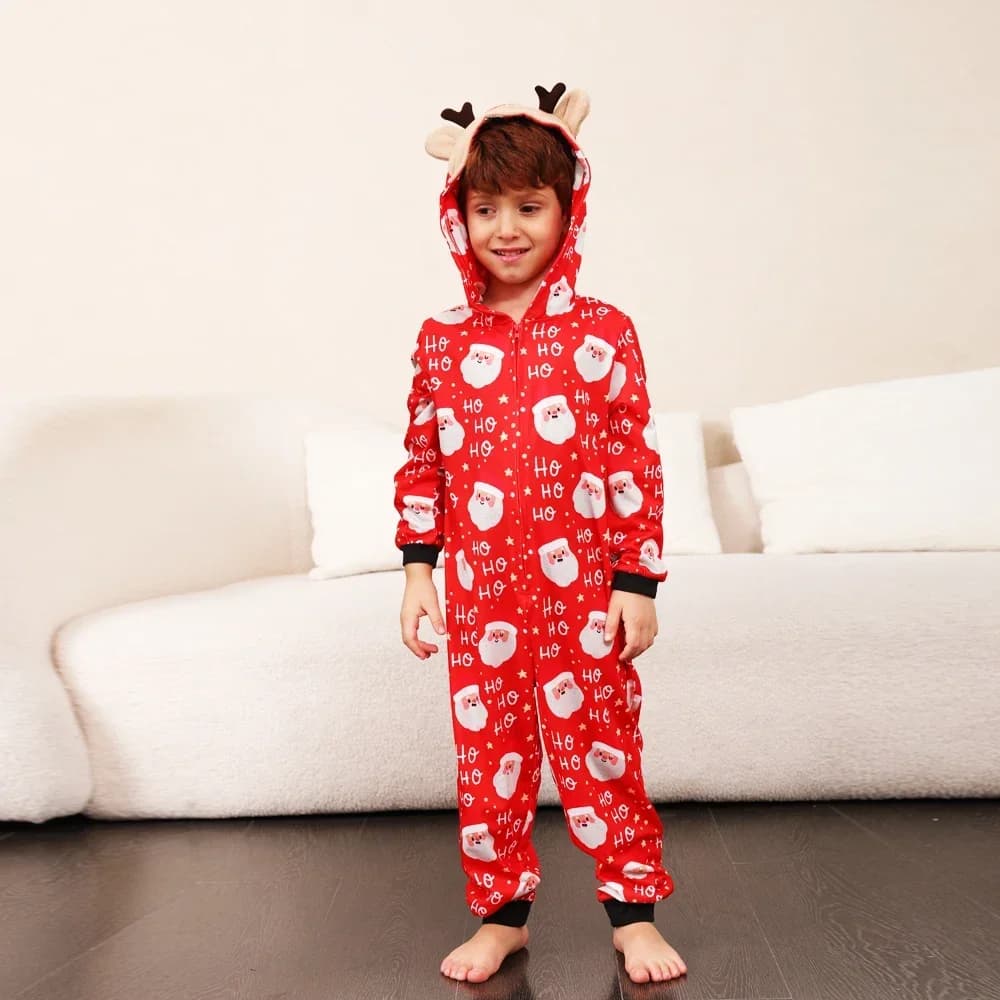 Christmas Outfits For Family Dad Mom Kids Matching Pajamas Snowman Print Deer Ear One-Piece Jumpsuit Warm Soft Xmas Romper 123
