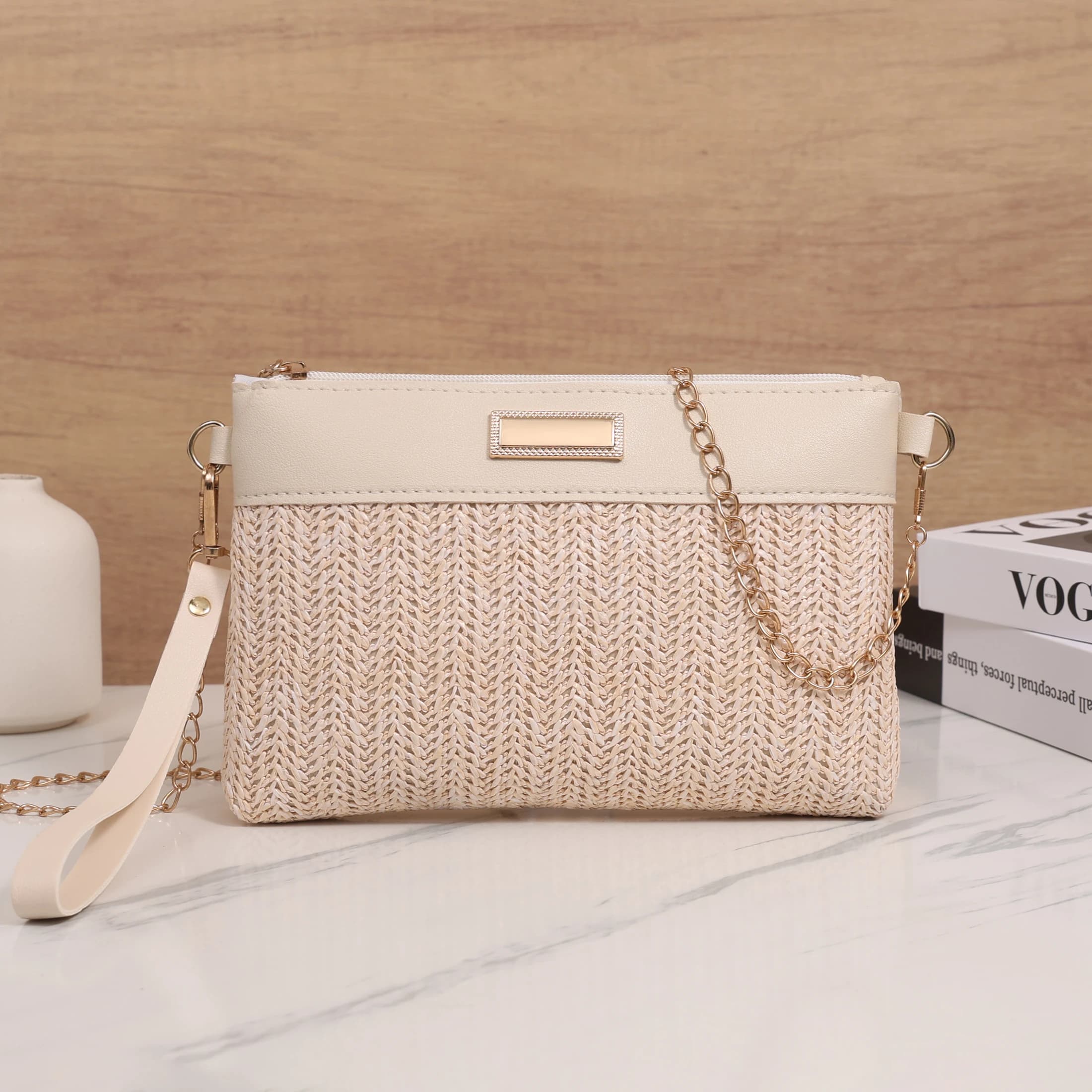 Borsa Estiva Yogodlns in Paglia Piccola, Borsa a Spalla Trendy, Borsa a Secchiello Intrecciata, Borsa a Tracolla Casual da Spiaggia, Borsa Tote con Manici per Ragazze