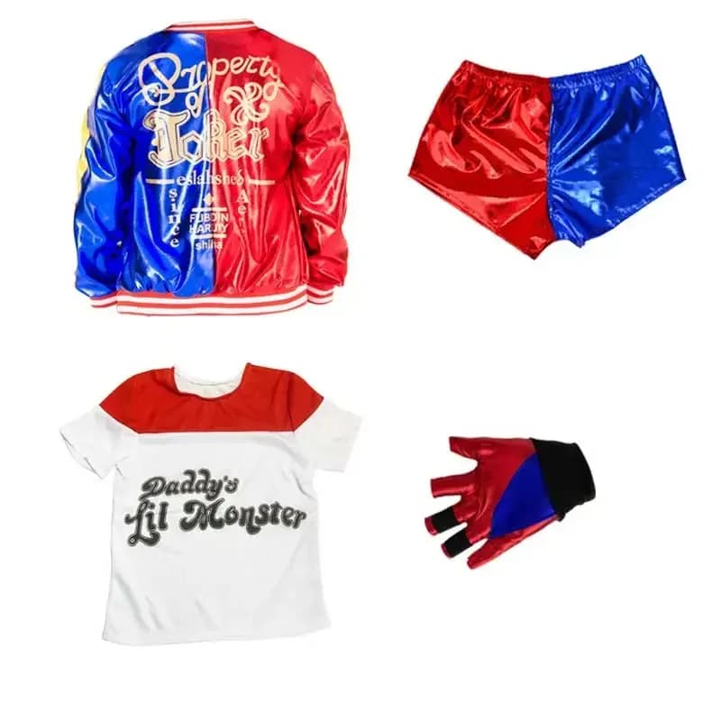 Girls Shirt Costume Printed Jacket Shirt Pants Gloves Cosplay Halloween Costume