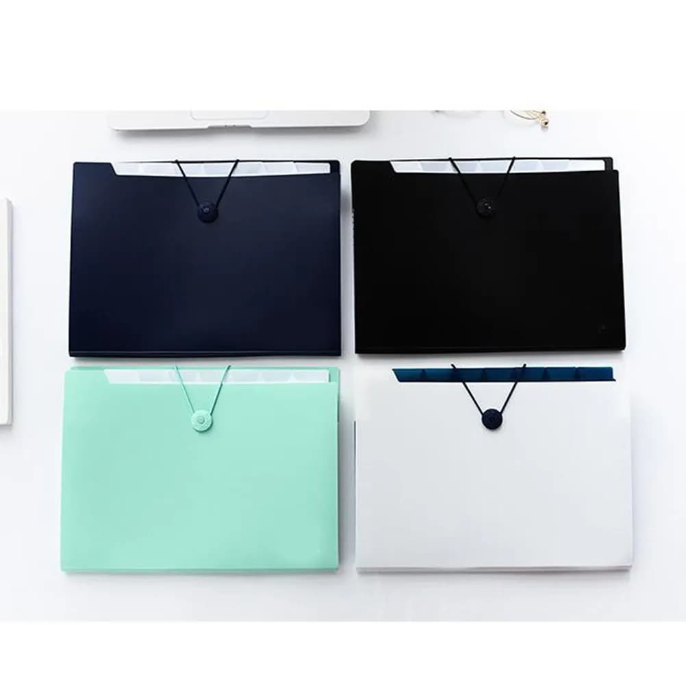 1Pcs File Folder Plastic Accordion File with 5 Pockets A4 Size Expandable Document Holder for Office School Documents Holder