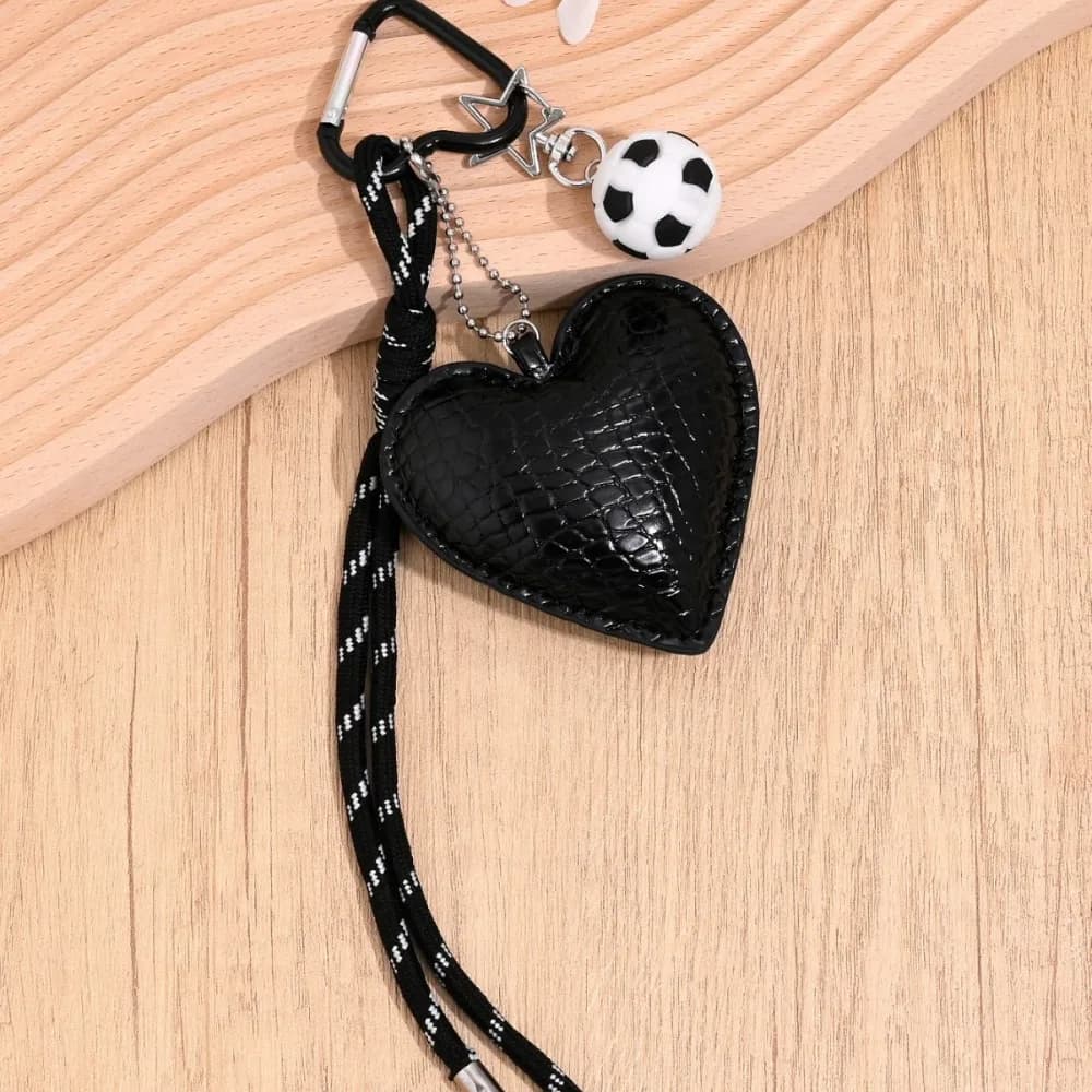PU Leather Heart Keychain with Braided Corda, Anti-Smarriage Car Keychain, Basketball Theme Pendant, Volleyball, Love, Football