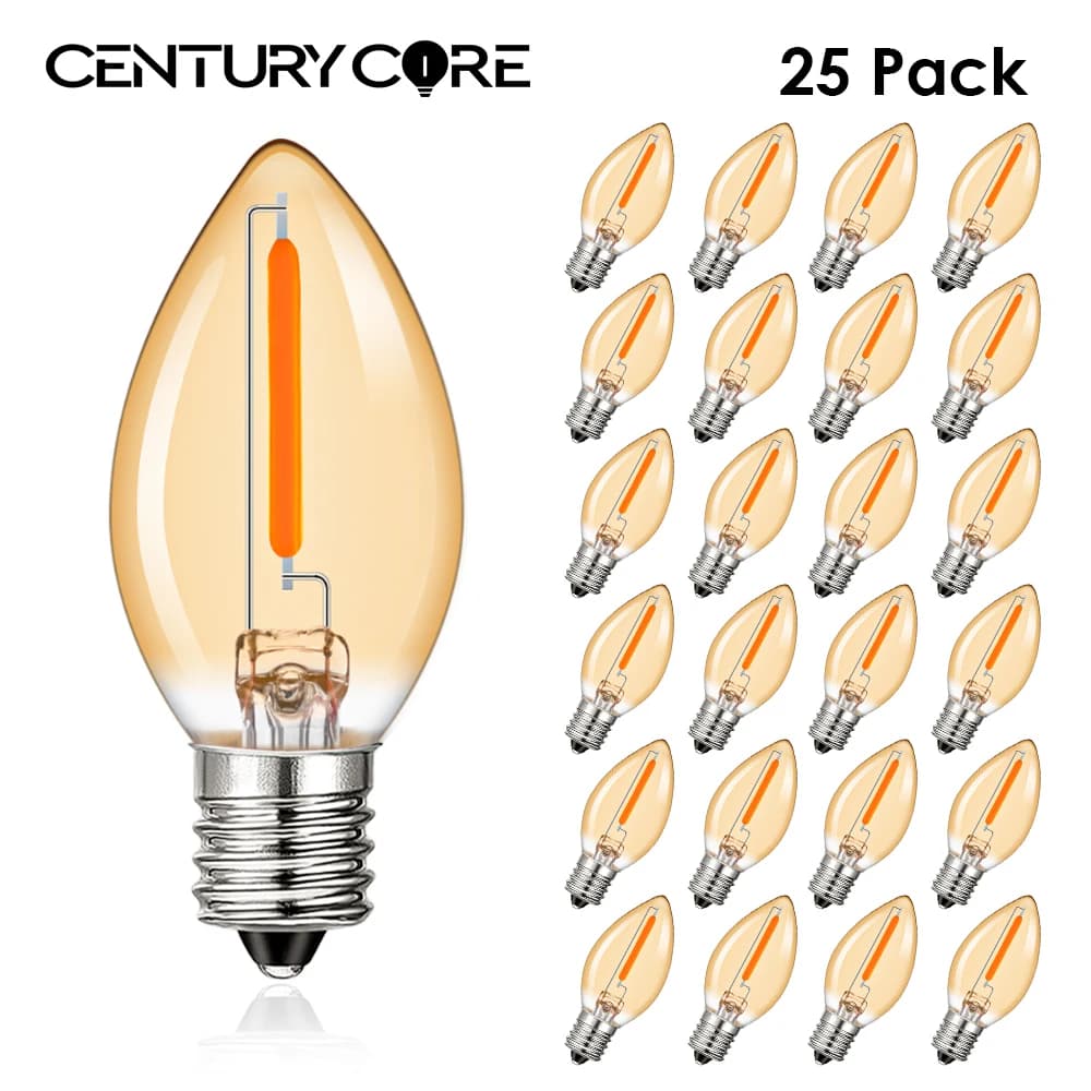 C7 E12 Lampadina a Led 220V Luce di candela E14 110V 0.5W Luci notturne Bianco caldo Lampada di sale Lampada a sospensione Stringa di luce Lampadina decorativa per interni