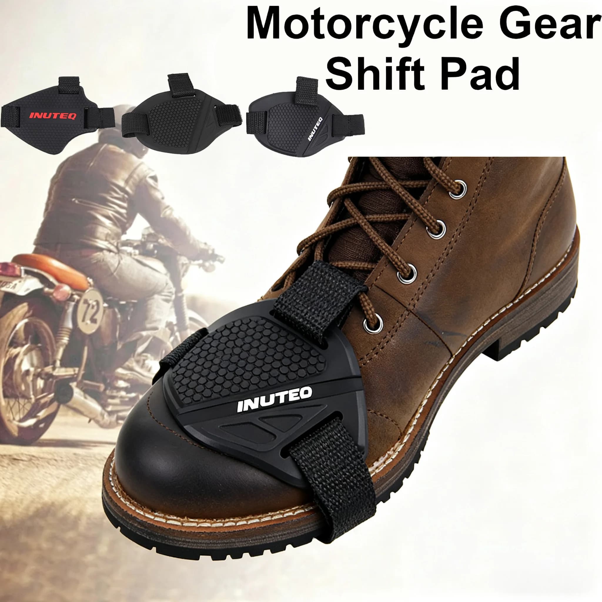 Protezione Antiscivolo in Gomma per Scarpe da Moto, Protezione per Leva del Cambio, Copertura Protettiva Regolabile per Stivali, Accessorio per Moto