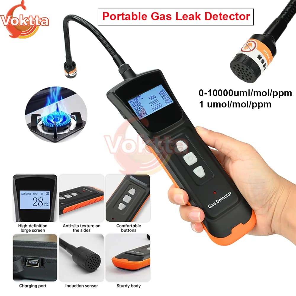 Rilevatore di perdite di gas portatile GPL Allarme perdite di gas naturale Display a LED Analizzatore di gas combustibile Tester di monossido di carbonio CO
