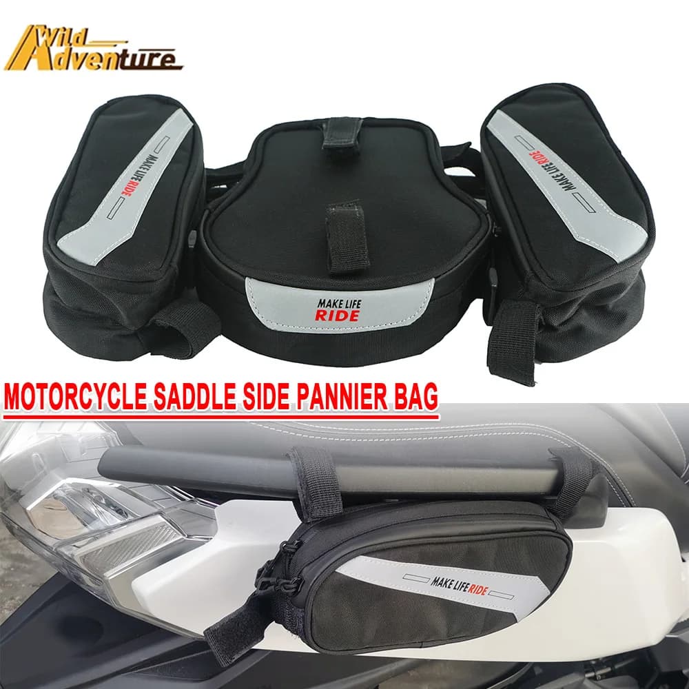 Universal Fit Motorcycle Pannier Bags Luggage Saddle Bags Side Storage Fork Travel Pouch Box For R1200GS ADV LC R1250GS F850GS