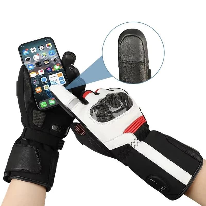 Winter Motorcycle Gloves Touchscreen Rechargeable Electric Heated Riding Motorcycle Gloves for Men