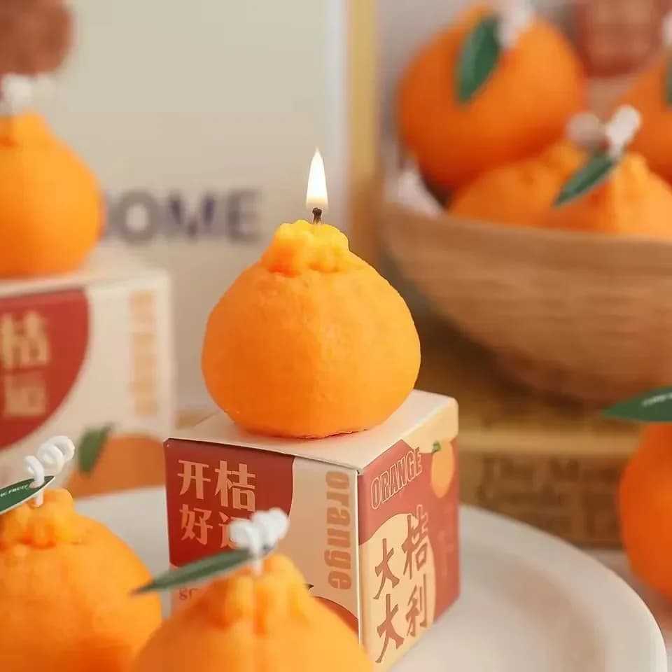 Fruit Orange Candle Tangerine Scented Candle DIY Gift Souvenir Gift Shoot Imitation Fruit Spring Festval Lucky New Year Gift