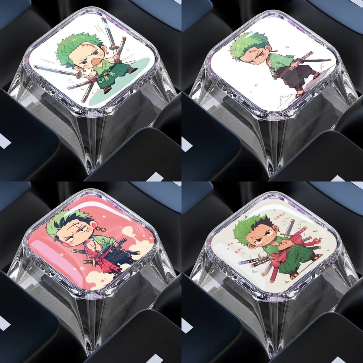 Keycap Meccanici Personalizzati One Piece Roronoa Zoro Fai-da-Te, Keycap Meccanici Cross-Axis per PC, Regalo Giocattolo