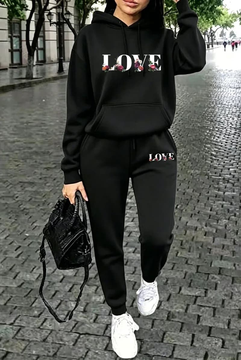 Hot Sales Womens Outfits Fall Winter Casual Sweatshirts Outdoors Sports Jogging Woman Clothing Daily Single Piece Hoodie Pants