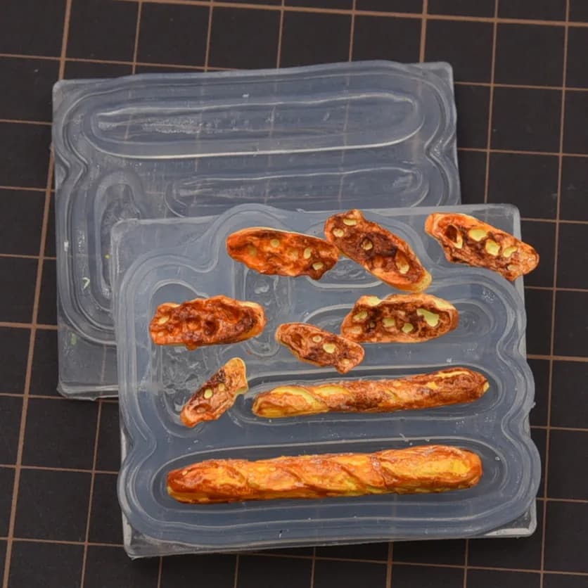 Stampi in argilla siliconica per pane a fette mini baguette ai polimeri di ceramica