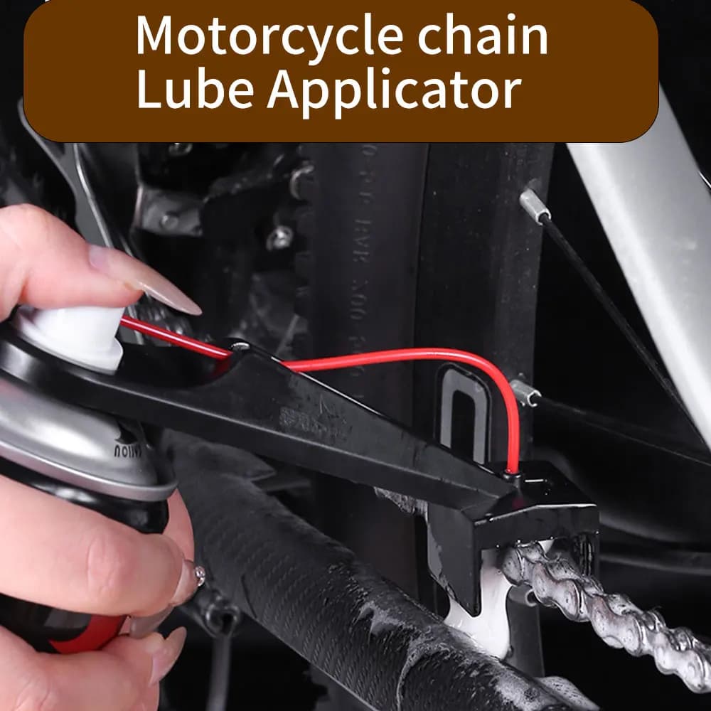 Motorcycle Chain Oiler Spray Gear Mess-Free Chain Wax Chain Cleaner Attachment Motorcycle Chain Lube Oiler Tool for Motorbike