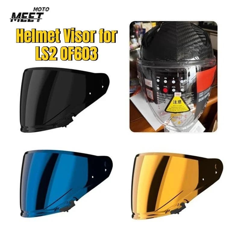 Visiera Nera Originale per Casco Moto Aperto LS2 OF603 - Accessori Casco Moto