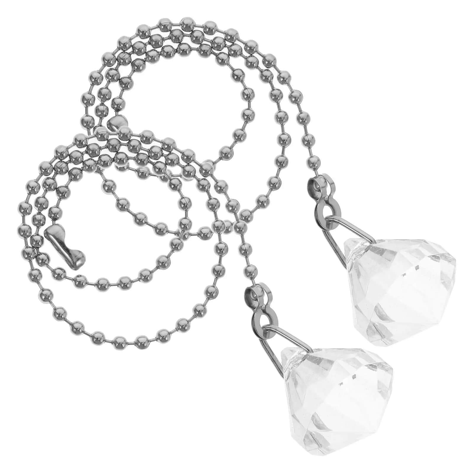 2 Pezzi Catena di Prolunga a Sfera di Cristallo per Lampada, Cavo Universale per Ventilatore a Soffitto, Lampada a Sospensione, Catena Decorativa per Ventilatore