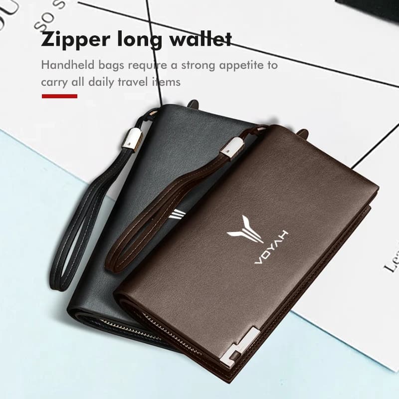 Car Credit Card Wallet ID Holder Coin Zipper Leather Purse For Voyah Free Dreamer Zhuiguang H53 Dongfeng