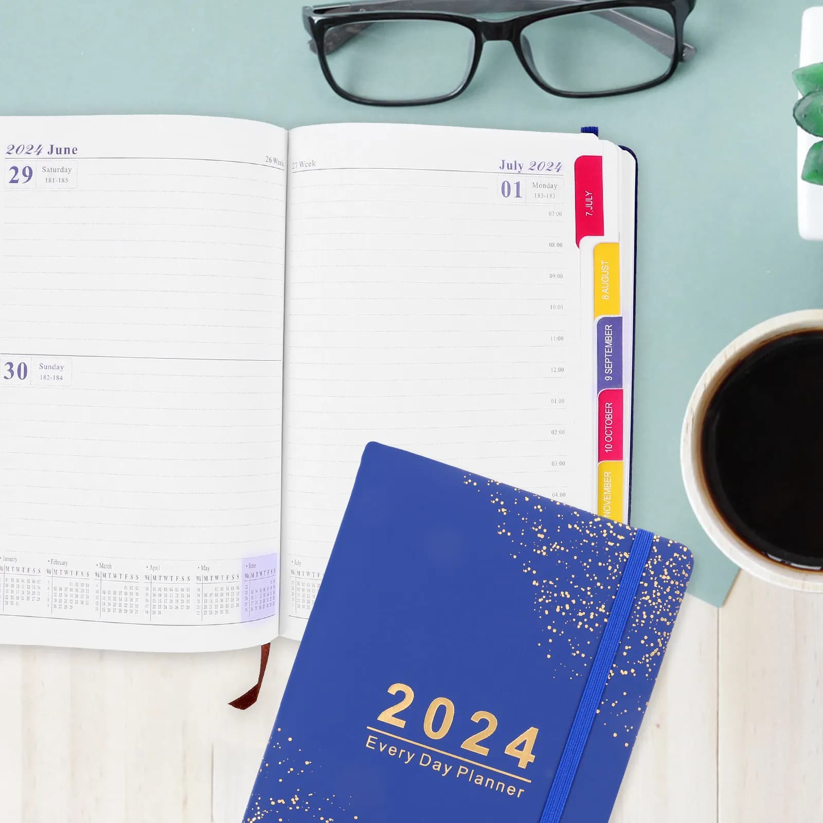 Agenda Multifunzione con Copertina in PU, Carta Premium, Organizzatore per Scritture Scorrevoli, Planner Accademico Portatile