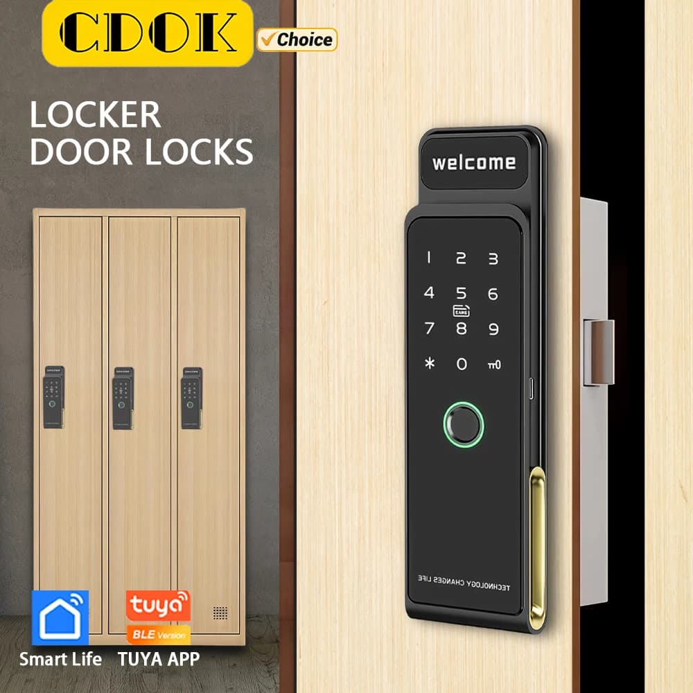 Serratura per armadio versione CDOK Tuya, APP/impronta digitale/password/carta di accesso/sblocco, serratura di archiviazione di sicurezza per armadietto