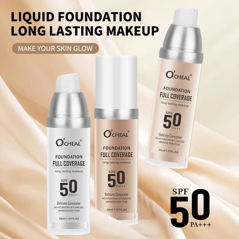 O'CHEAL 50PA+++ Fondotinta liquido Crema Copertura duratura Trucco Correttore Idratante Tono della pelle brillante Crema idratante di bellezza