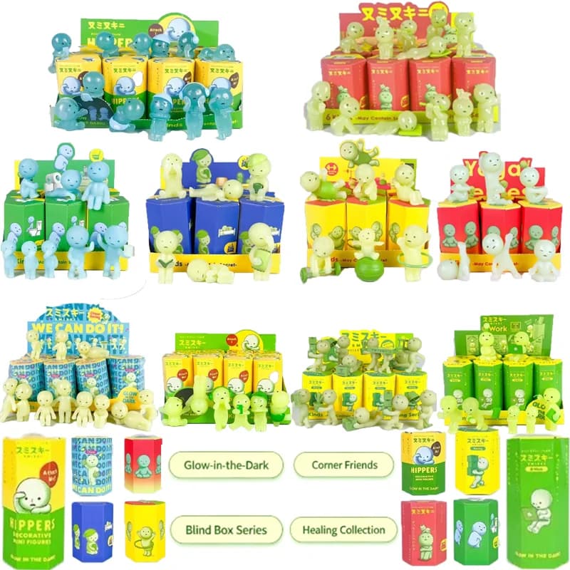 Many Multiple Series Noctilucent Green Doll Blind Box Mystery Box Action Figures Decoration Desktop Model Toy For Gift Surprise