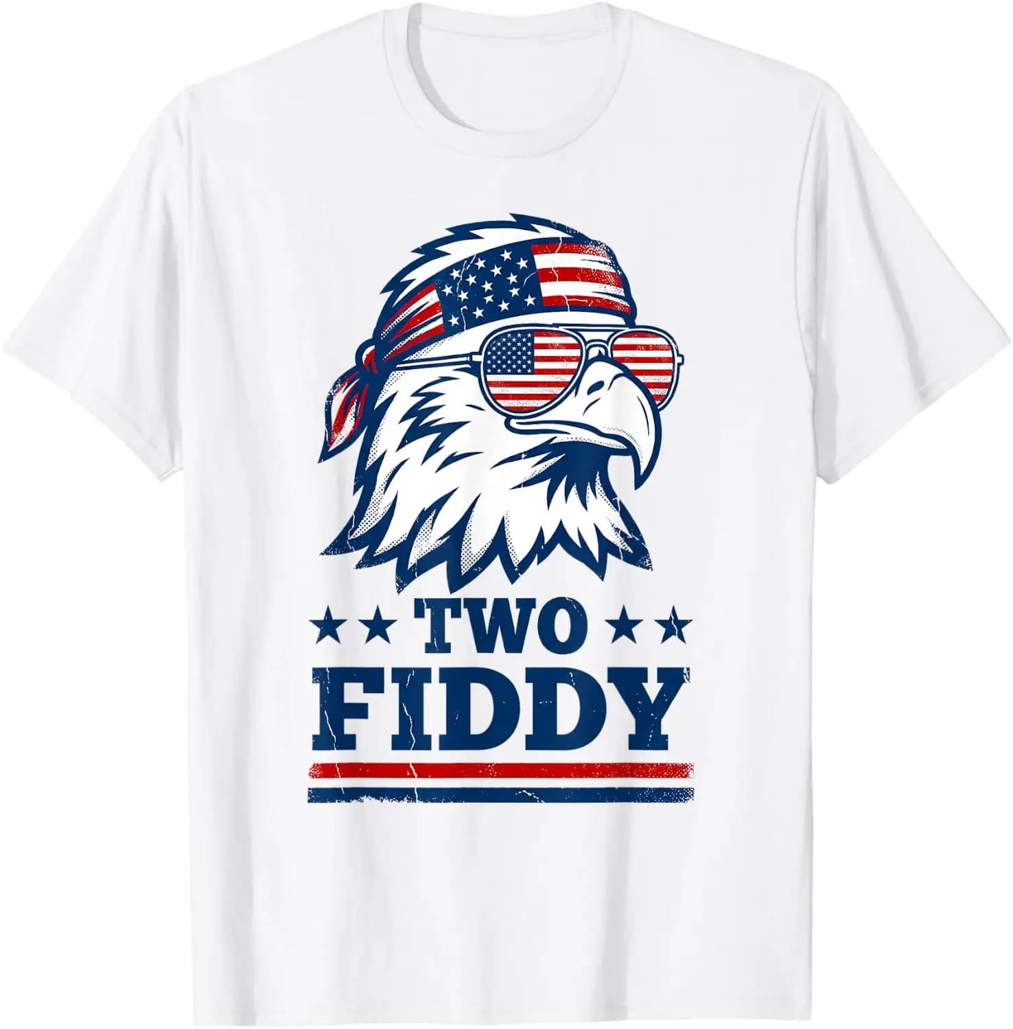Two Fiddy Funny American Flag 250Th Patriotic Eagle Humor T-Shirt Creative, Comfortable, Soft, Breathable, Cute, Personalized, Round Neck, Fashion, With Women's and Men's