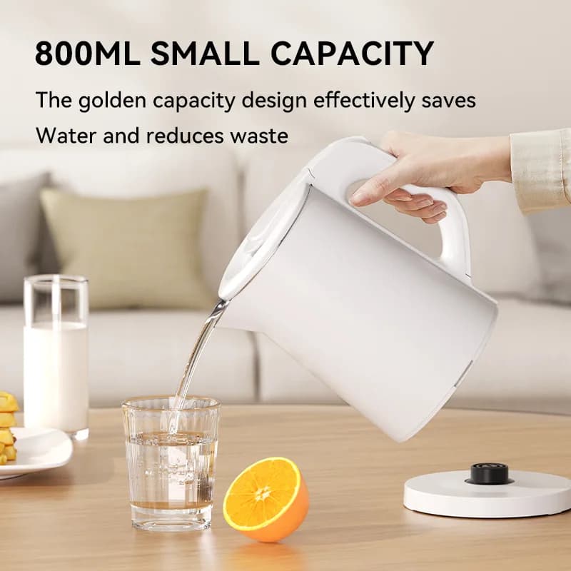 110V/220V Electric Kettle 0.8L Electric Pot 1000W Rapid Heating Coffee Pot 304 Stainless Steel Auto Shut-Off Boil-Dry Protection