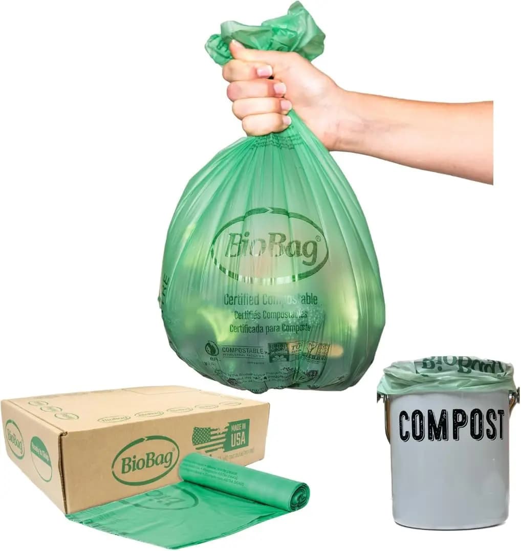 Sacchetti Compostabili per Scarti Alimentari, Confezione da 100, Sacchi per Bidone da Cucina da 2,6 Galloni, Certificati BPI e Conformi ASTM D6400