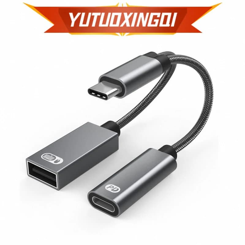Tipo C 2 in1 PD 60W USB 2.0 adattatore multifunzionale ricarica rapida OTG Connect Flash Disk maniglia di gioco tastiera del Mouse ecc da leggere