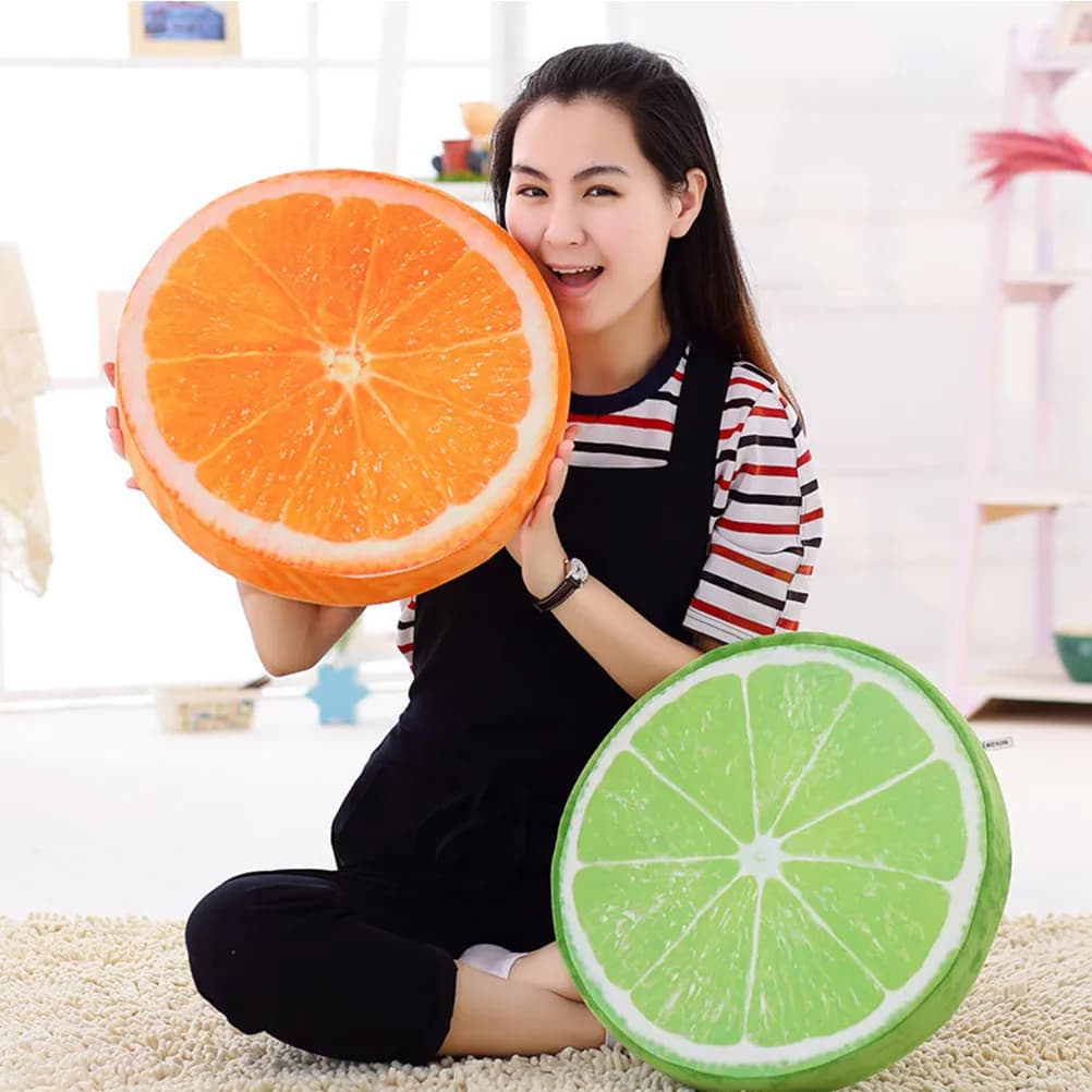 Cuscino per sedia rotondo a tema frutta arancione, comodo e confortevole, per camera da letto, soggiorno, cameretta dei bambini, sala da pranzo