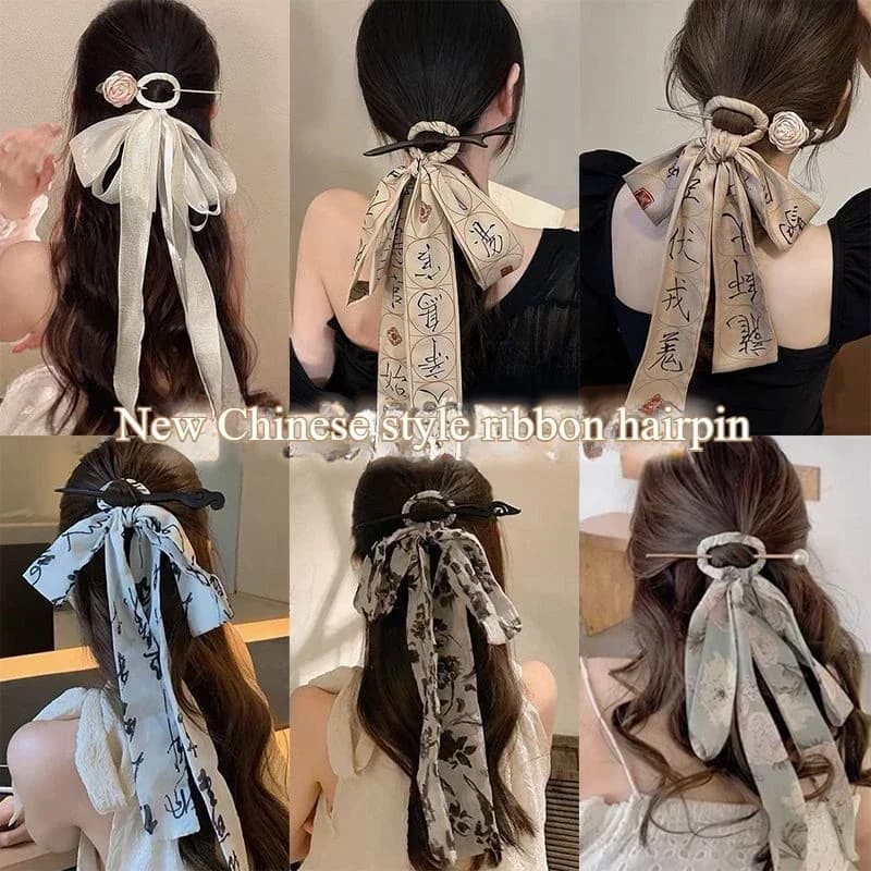 Nuove fasce in stile cinese con un senso di lusso per le donne Stile antico Hanfu Capelli stacciati Cavallo Faccia Gonne Nastri Copricapo