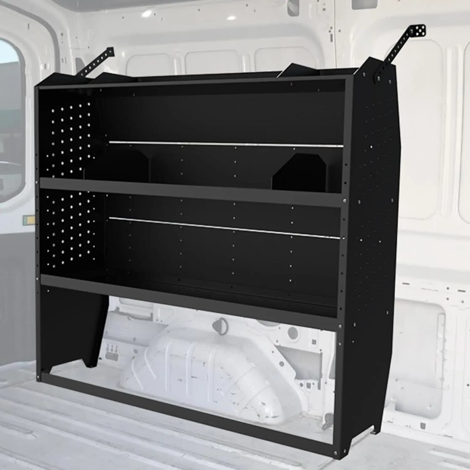 Scaffali per Furgoni Compatibili con Ford Transit, RAM ProMaster, Chevy Express, Nissan NV, Sprinter, Sistema di Stoccaggio in Acciaio per Furgoni