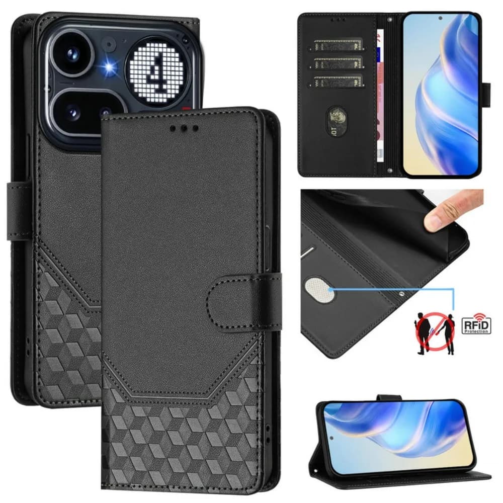 Custodia a libro in pelle con texture RFID per Nothing Phone 4A Pro 5G 2026, Cover a portafoglio per Nothing Phone 4A, Custodia per Nothing Phone 4A 4A Pro Funda