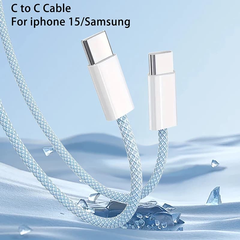 Cavo a colori di ricarica rapida da tipo C a tipo C 60W per Apple Phone15 Huawei Xiaomi Samsung Accessori per cavi per tessitura USB C-Type C
