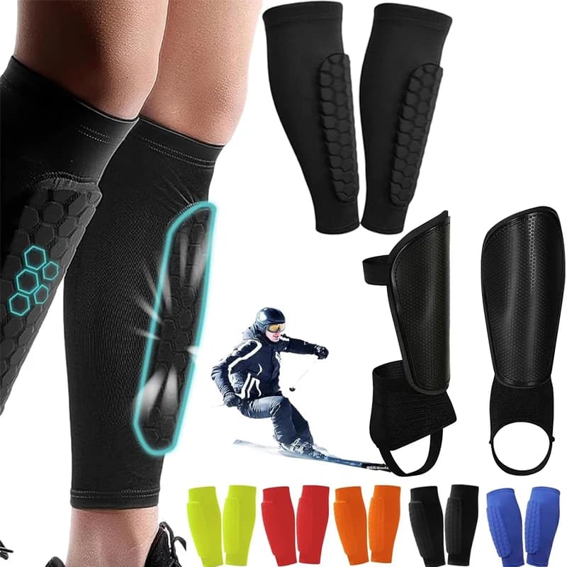 Parastinchi a nido d'ape Parastinchi da sci Traspiranti anti-collisione Calcio Basket Ciclismo Leggings sportivi elastici protettivi