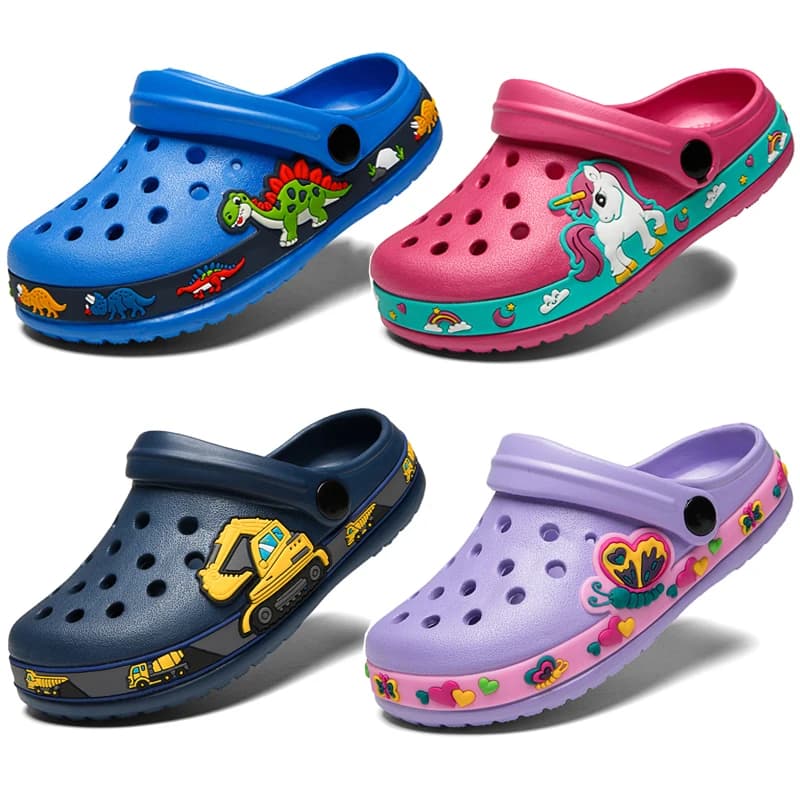 Simpatiche nuove pantofole per neonati con animali estivi per bambini Sandali per cartoni animati Scarpe da spiaggia per bambini Pantofole per bambini con diapositive carine per ragazze