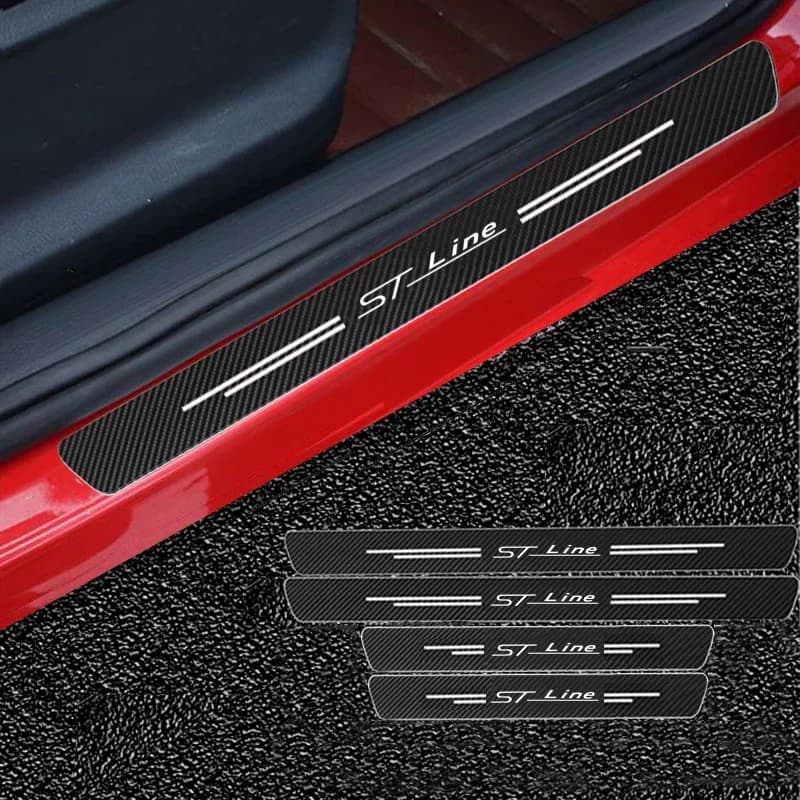 60X7 CM Auto Davanzale Della Porta Nastro di Protezione In Fibra di Carbonio Striscia di Protezione Adesivo Per Ford Focus mk2 st Vignale/st-line f150