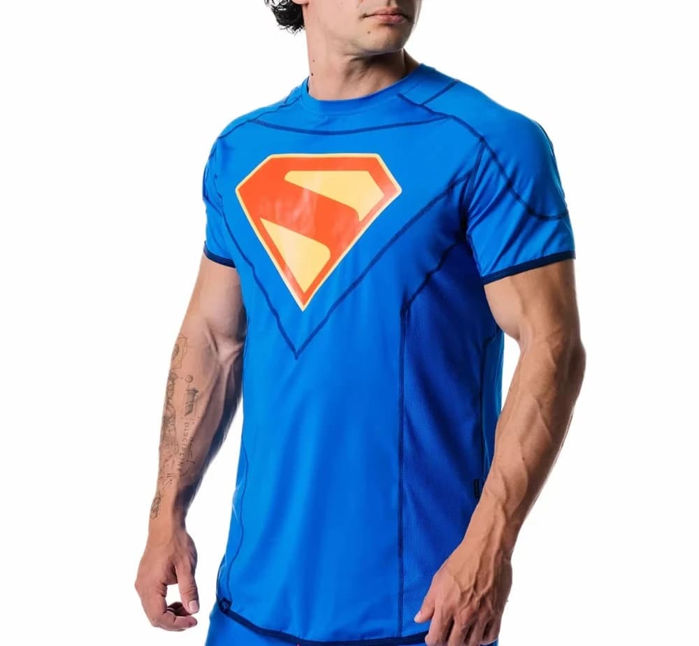 Superman Limited Edition Performance Short Sleeve Tops FamilyMatching T-shirt Oversized Breathable Quick Drying Sports Tees