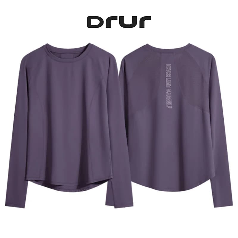 DRUR Fitness T-shirt Donna Camicie da corsa Manica lunga Quick Dry Traspirante Sport Top Jogger Allenamento Pullover Top Abbigliamento sportivo