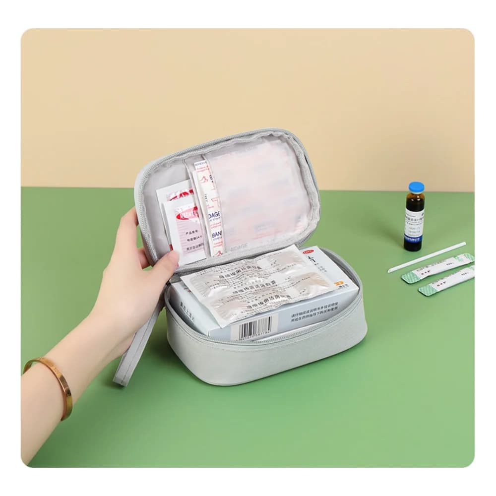 Multifunctional Pink/blue/Grey Medicine Bag Layered Large Capacity Medical Emergency Kits Pill Household First Aid Kit