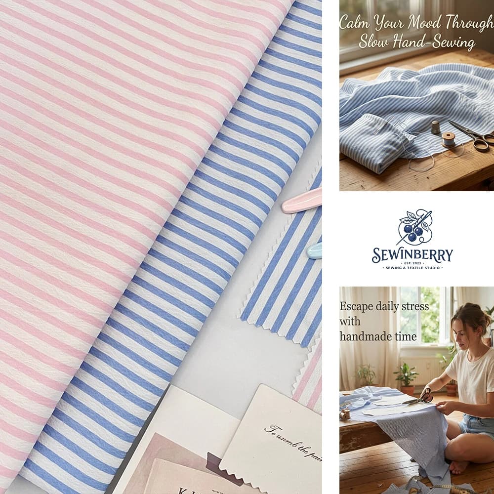Korean Ins Fresh Vertical Stripe Cotton Fabric Stress Relief Diy Sewing Material For Fat Quarter Patchwork Garment Home Decor