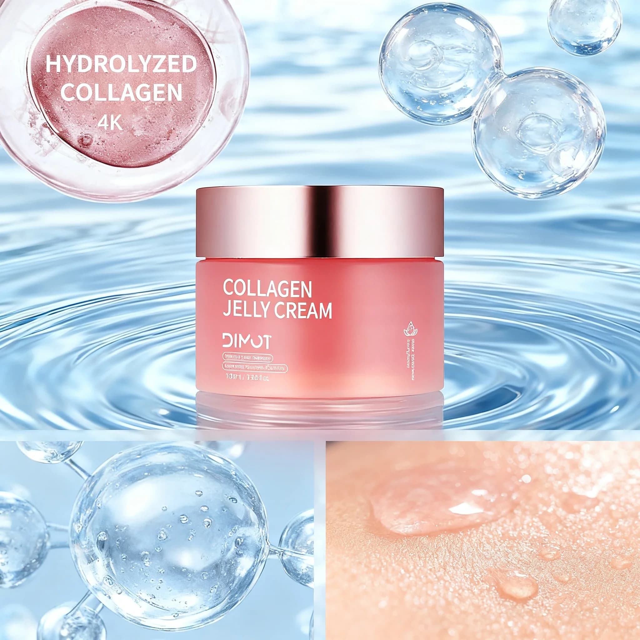 Cream collagen for the face - intense hydration, anti-wrinkles and firming, with hydrolyzed collagen and niacinamide -100 ml