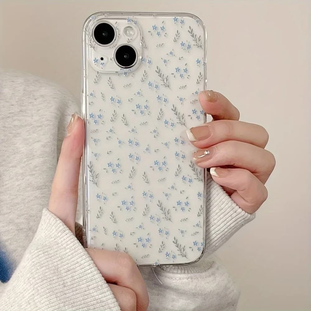 Cover Trasparente per iPhone Air 17 16 15 14 13 12 11 Pro XS Max Mini XR SE 2022 2020 7 8 Plus 17e 16e con Piccoli Fiori