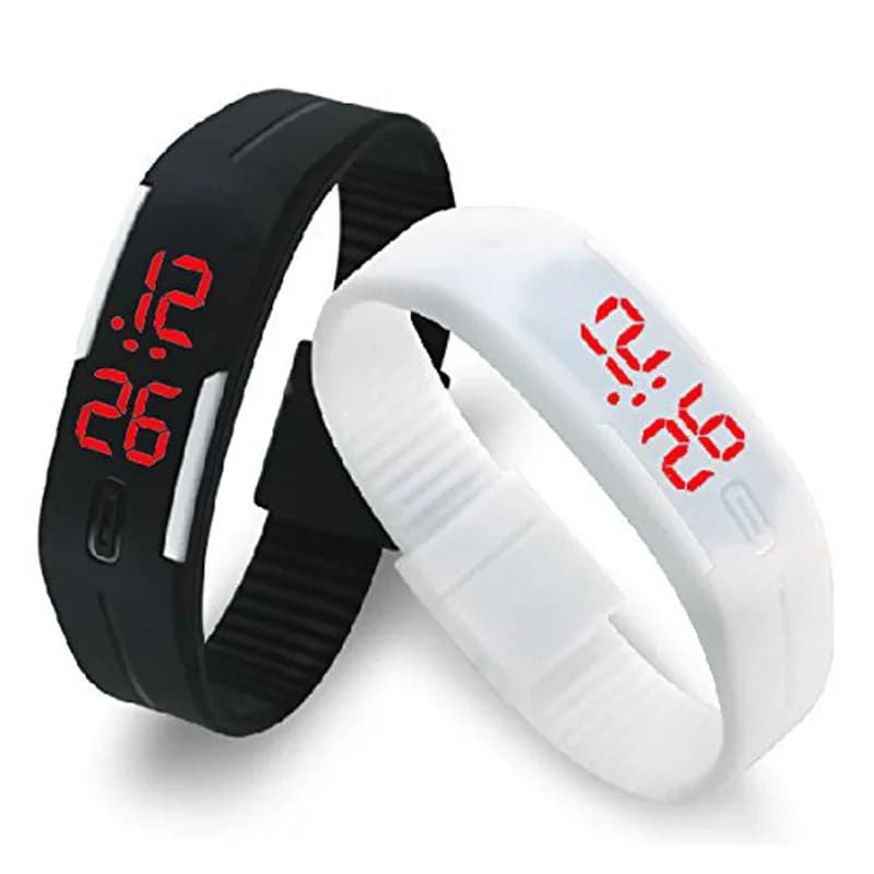New Digital LED Watch Touch Screen Silicone Rubber Color Candy Watches Women's Kids Bracelet Sports Wrist Watch
