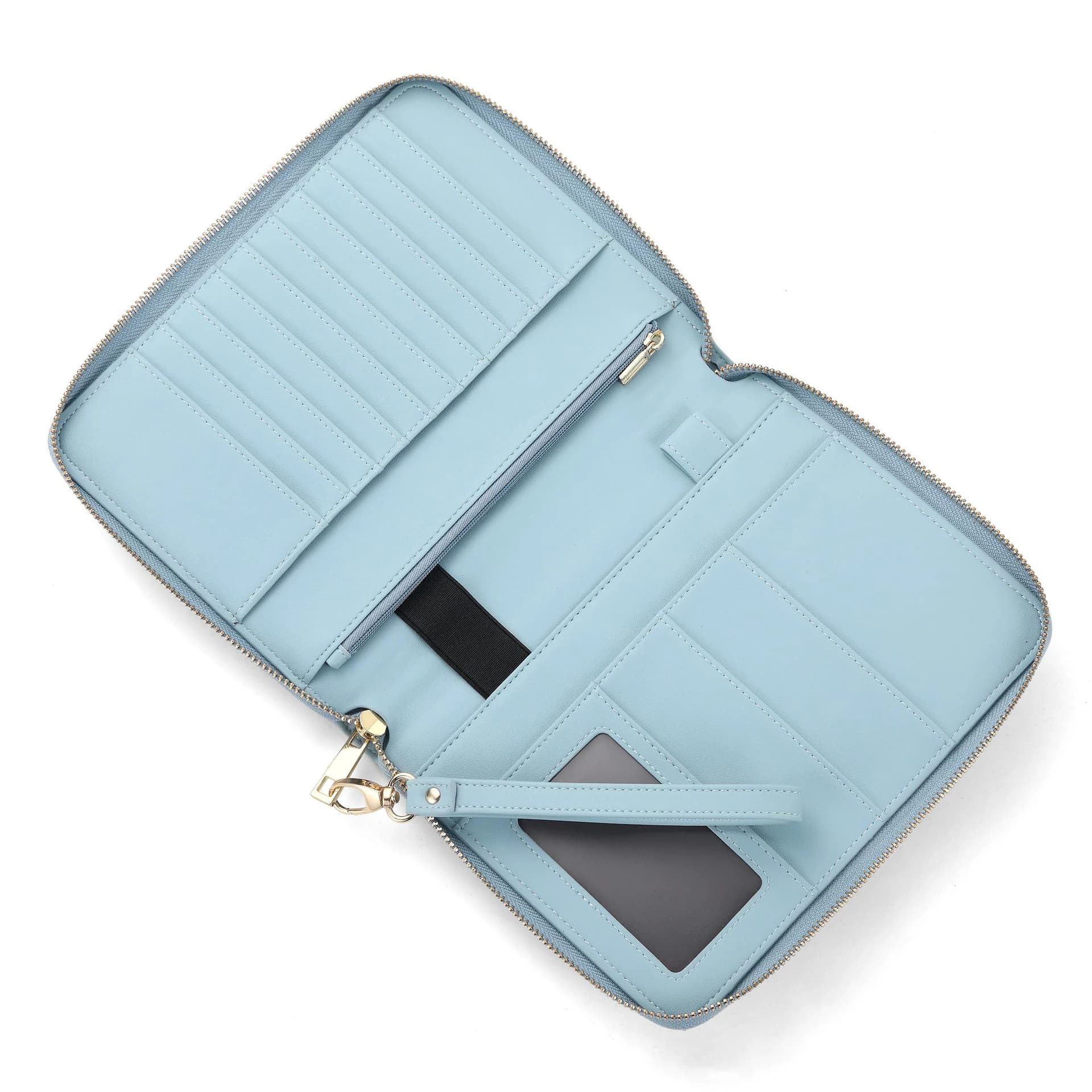 2026 NEW A5 Planner Health Handbook Notebook zipper bag PU leather passport cover Diary Journaling Supplies Stationery blue