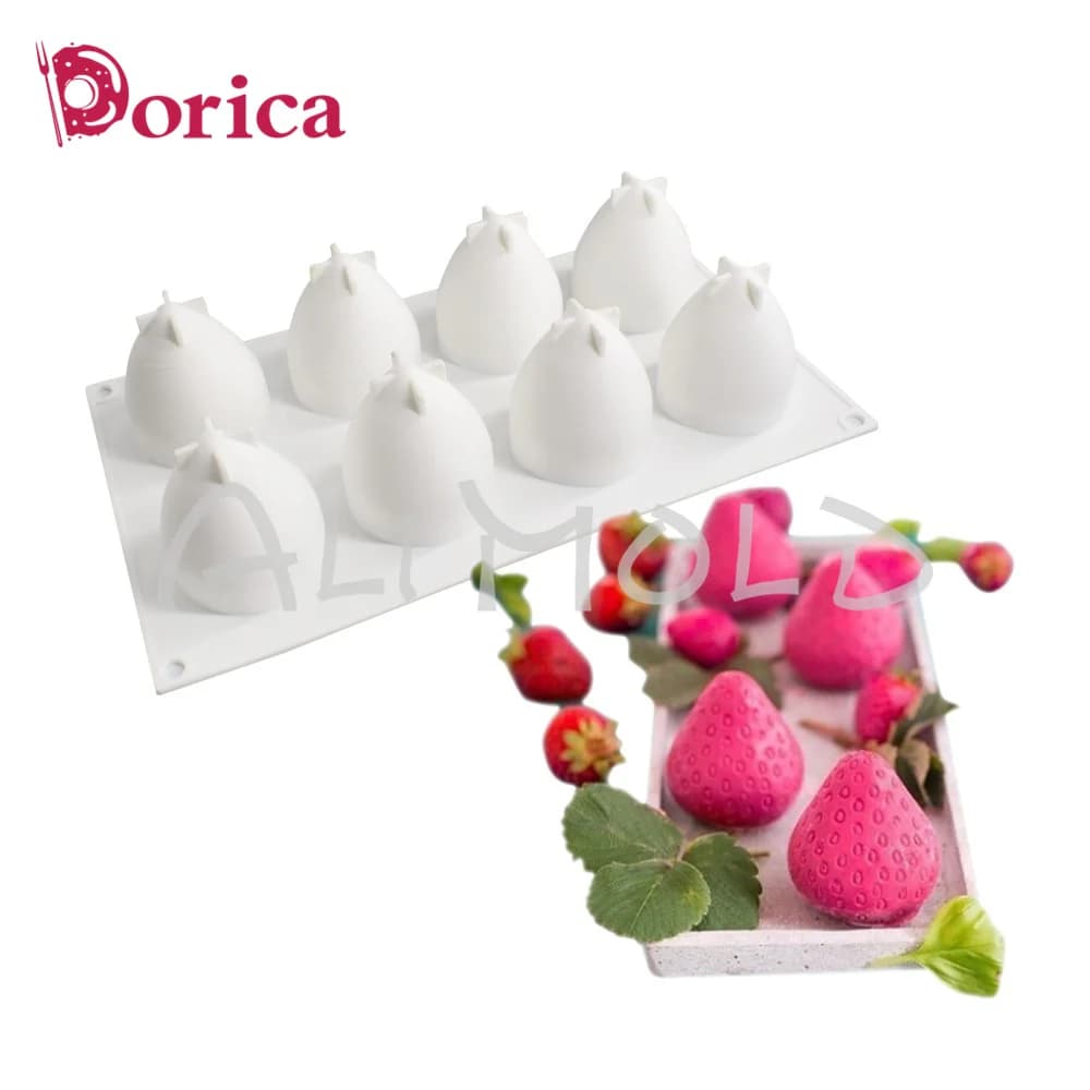 Stampo in silicone 3D per fragole, mousse, torta, cioccolato, gelato, dessert, stampo per uso alimentare, teglia, strumenti per decorare torte, Bakeware