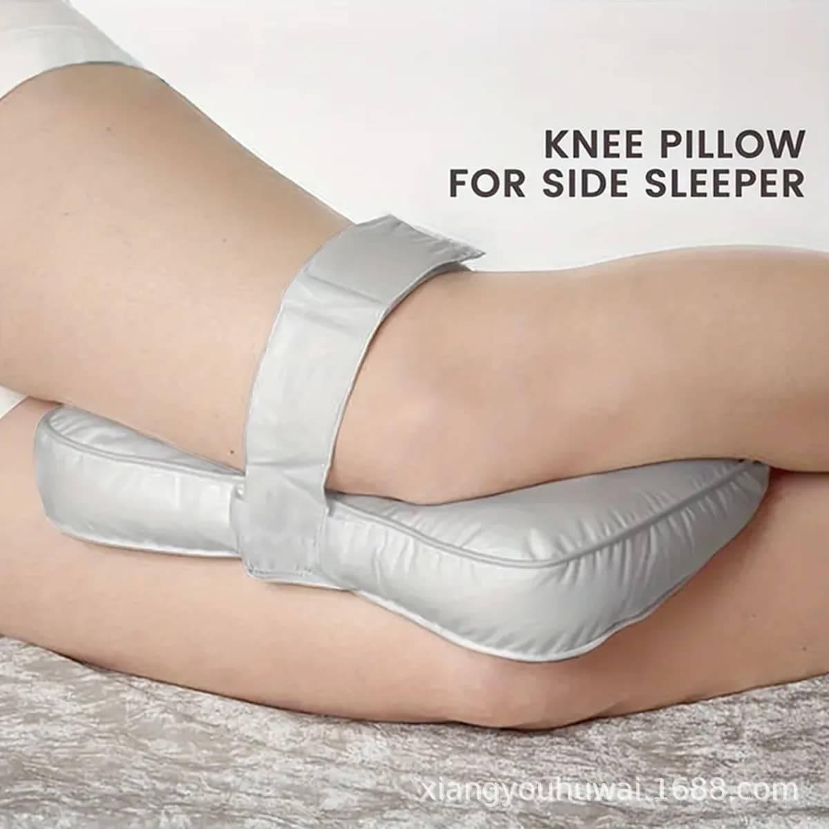 Cuscino per Gambe Quadrato Multifunzionale con Cinghie per Supporto Corporeo Sicuro, Adatto per Gravidanza, Compatibile con Inserto per Borsa dell'Acqua Calda