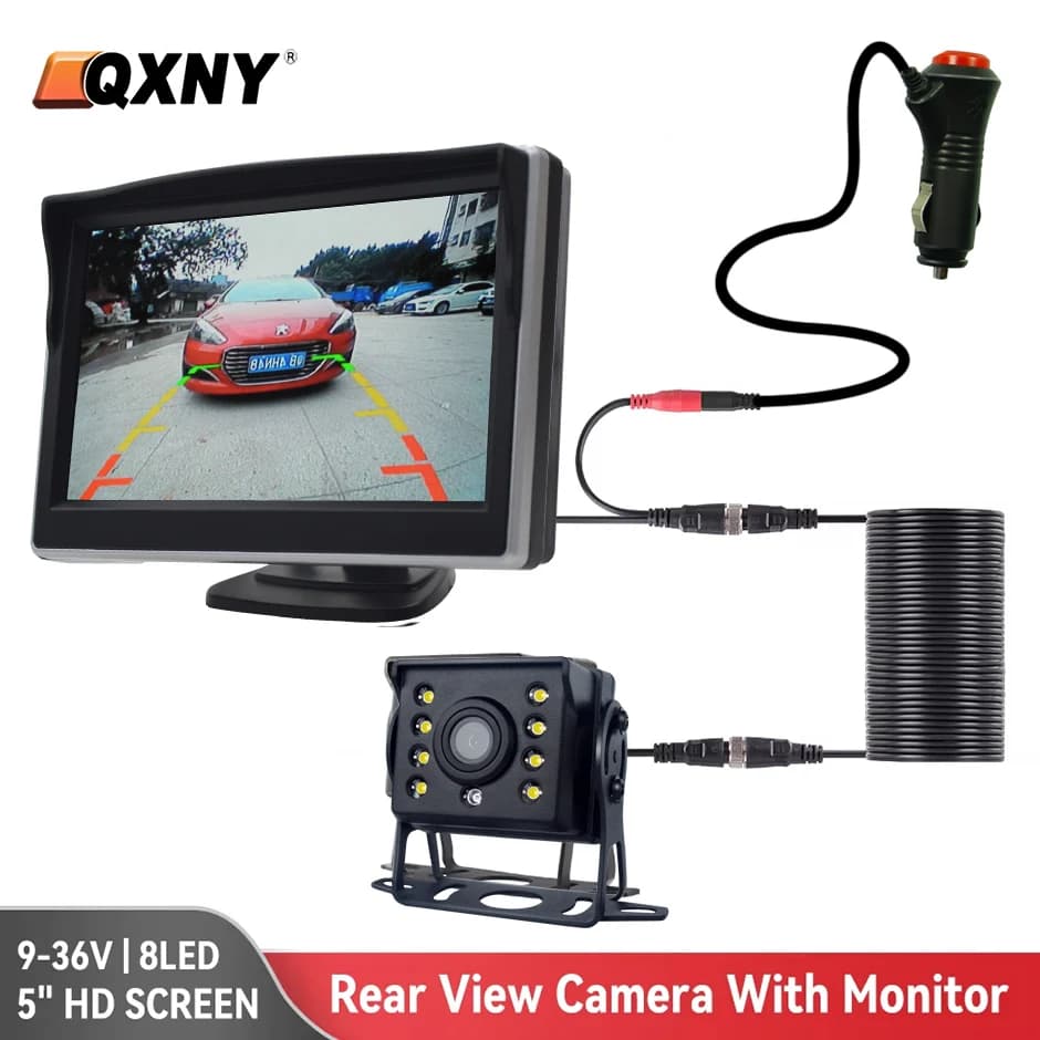 HC Rear View Backup Camera with Monitor for Truck Paking 24V Night Vision Waterproof Camera with 5" HD Screen Easy Installation